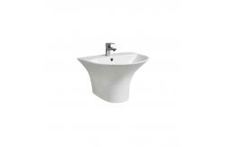 China High Quality Ceramic Basin Sanitary Ware Sink Half Pedestal Wall Hung Wash Basin supplier