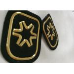Black And Gold Embossed 3D Rubber Patches Custom  Badges For Soprtswear