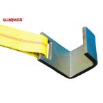 Yellow Heavy Duty Tie Straps , Truck Tie Down Ratchet Straps With Container Buckle for sale