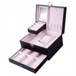 Medium Open Way Clamshell PU Leather Jewelry Set/Ring/Eearring/Necklace/Bracelet/Watch Storage Box for and Luxury Jewelry for sale