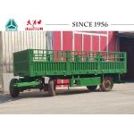 Green Color 20ft 2 Axle Flatbed Truck Trailer Drawbar Trailer With Side Wall for sale