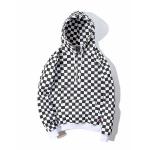 Mens Plaid Sublimation Pullover Sweater Hoodies With Silk Screen Printing for sale