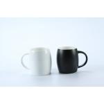 Embossed Swirl 400ml Blank Ceramic Cafe Mugs Barrel Shaped