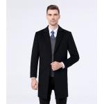 Standard Thickness Winter Men's Woolen Coat with Suit Collar and Mid-Length Back Split for sale