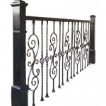 Outdoor Modern Black Metal Handrails Residential Stair Railing Balustrade Powder Coating for sale