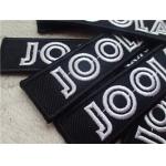 Black Twill White Line Custom Embroidered Patches With Stylish Backing Hot Melt Adhesive