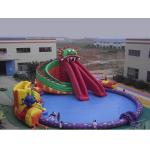 Large Scale Inflatable Water Parks / Dragon Pool And Slide Inflatables for sale
