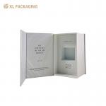 Cosmetic Kraft Paper Gift Box Black Gold Foil Magnet Cosmetic Box Packaging With EVA Inserts for sale