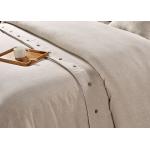 Pure Linen Wooden Buttons Modern Bedding Sets 4Pcs Real Simple Logo Customized