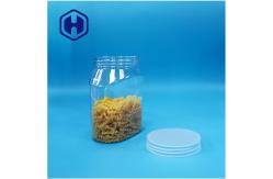 China Oval Unique Shaped Plastic Pet Nuts Fruits Pepper Candies Jars Flat Screw Lid supplier