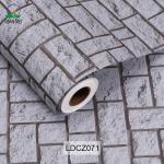 Workshop Retro 3D Grey Brick Wallpaper 0.17mm-0.30mm Thickness for sale