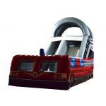 Closed inflatable bus standard slide hot fire truck inflatable dry slide fire fighting truck inflatable slide for sale