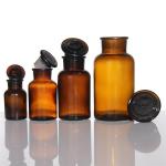 Apothecary Reagent Amber Glass Pill Jar 120ml Medicine Bottle for sale