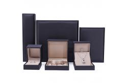 China Custom Logo Nobel Sleek PU Leather Jewelry Packaging Box With Soft Velvet Lining supplier