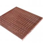 MDF Material Polyester Fiber Board Hotel Wooden Perforated Acoustic Ceiling Panel for sale