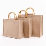 China Natural Handmade Jute Bags Tote Eco Friendly Hessian Shopping Bags for sale