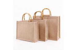 China Natural Handmade Jute Bags Tote Eco Friendly Hessian Shopping Bags supplier