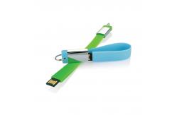 China Waterproof UDP Flash Silicone Wristband USB Drive 64GB With Key Ring supplier