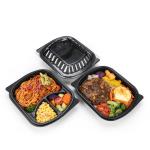 Meal Prep 2 Compartment Microwavable Plastic Take Away Box With Lid for sale