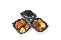 China Meal Prep 2 Compartment Microwavable Plastic Take Away Box With Lid supplier