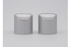 China 24mm Matte Silver Cosmetic Aluminum Disc Top Cap White Inner Cap Screw Cap supplier