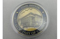 China 3D Custom Commerce Iron / Brass / Copper Awards Coin with Clear Plastic Box supplier