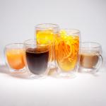 Clear High Borosilicate Double Insulated Glass Cups Mug In Bulk 250ml