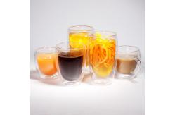 China Clear High Borosilicate Double Insulated Glass Cups Mug In Bulk 250ml supplier