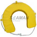 Yellow / White PVC Horseshoe Lifebuoy Leisure Boat Yacht Lifesaving Ring for sale