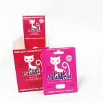 Display custom printing paper cards tear notch line boxes Pink Pussycat card box for sale