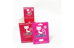 China Display custom printing paper cards tear notch line boxes Pink Pussycat card box supplier