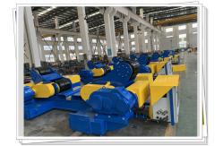 China Blasting 200t Tank Rotator Wind Tower Production Line Rubber Wheel supplier