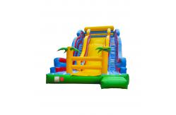 China Children Fun Park Inflatable Large Slide With Palm Trees supplier
