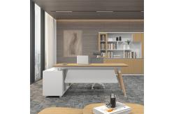 China Luxury Office Desks L Shaped Executive Corner Desk With Drawers supplier