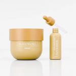 China Customized Cosmetic Bottles And Jars Yellow Cosmetic Packaging Set Leak Proof manufacturer