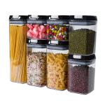 7 Pieces Pantry Food Container Sets Eco Friendly Transparent Stackable