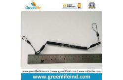 China Plastic Black Slim Coiled Lanyard Pen Tether Stop Lost Cable supplier
