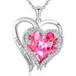 China 1.18x0.98in Double Heart Shape Pendant Silver Plated With Austrian crystal Crystals for sale