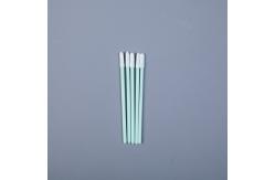 China TX743B Micro Cotton Swabs Stick , Fabric Swabs White Head Green Stick supplier
