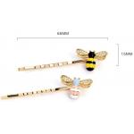 Cute Alloy Silver Plating Bee Clip Pink And Yellow For Children Beekeepers for sale