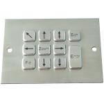 CE , FCC , ROHS 11 keys industrial waterproof metal keypad with PS/2 interface for sale