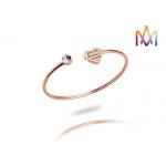 OEM ODM Geometry Heart Open Cuff Bracelets With Stone