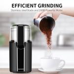 Black Powerful Motor Custom Coffee Grinder Stainless Steel Blades Beans Nuts Spice
