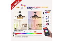 China 36 Inch Black Caged Ceiling Fan with Light and Remote Midcentury Lighting Solution supplier
