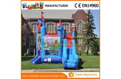 China PVC Large Blue Bounce House Jumpers Inflatable Jumping Castles With Two Slide supplier