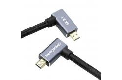 China Alvin's 8K Left Angle Micro HDMI Cable Coiled 48Gbps supplier