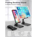 Height Adjustable Folding Desktop Phone Stand 130mm Phone Holder Desk Mount