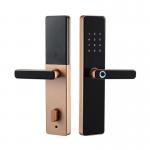 Black/Red Bronze Zinc Alloy Tempered Glass Digital Fingerprint Passcode Door Lock for sale