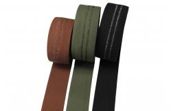 China Custom Striped Nylon Golden Metallic Elastic Webbing for Cloth supplier
