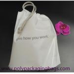SGS White 0.07mm PE Drawstring Bag For Mobile Phone for sale